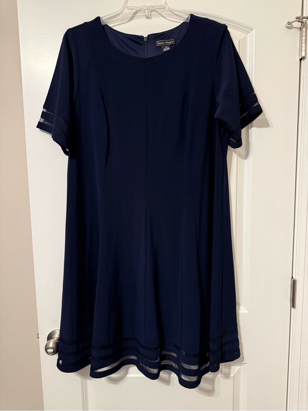 Jessica Howard Navy Crewneck Dress with Back Zip